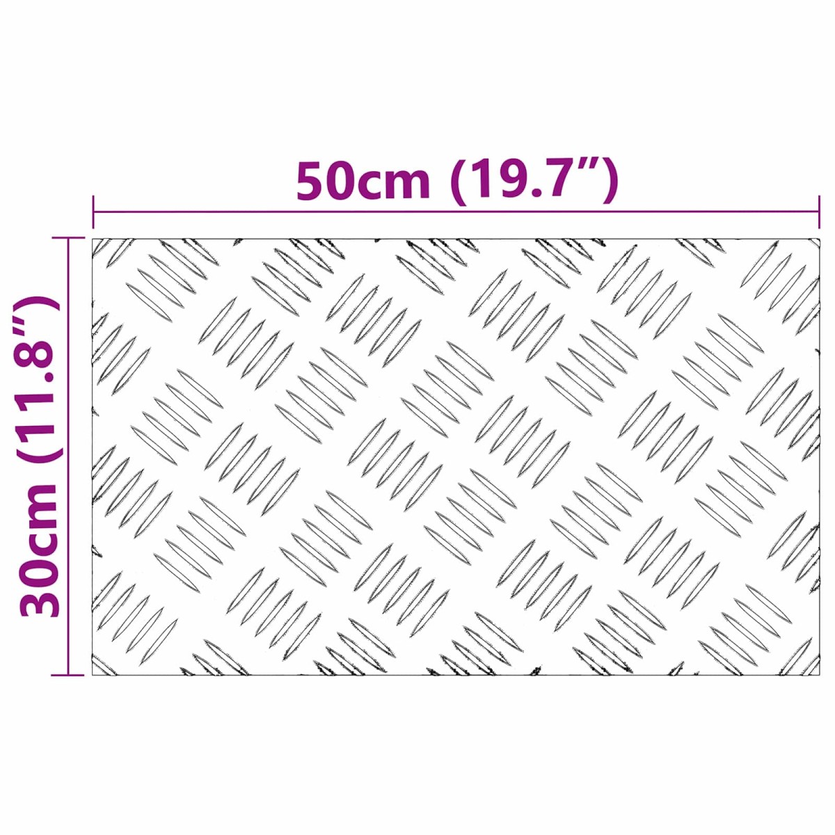 vidaXL Σκαλοπάτι 4 τμχ. 50 x 30 cm Ασημί Αλουμίνιο Ορθογώνιος
