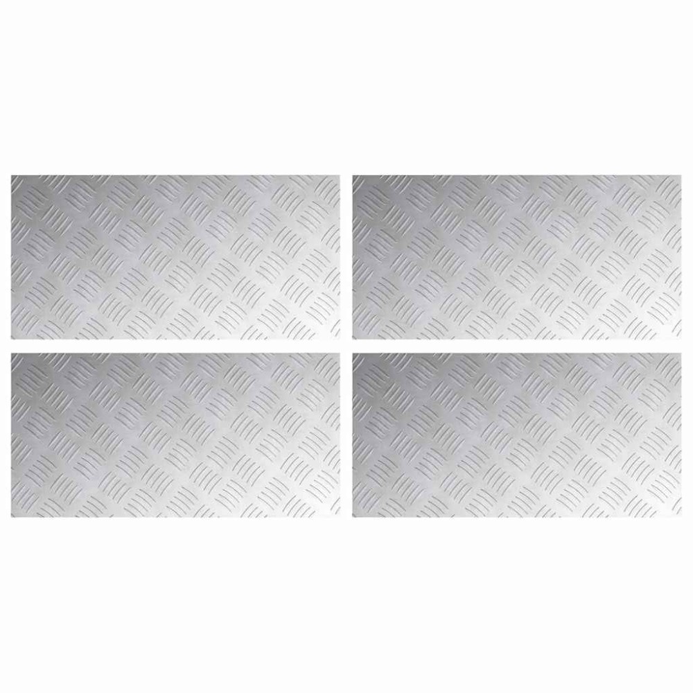 vidaXL Σκαλοπάτι 4 τμχ. 60 x 30 cm Ασημί Αλουμίνιο Ορθογώνιος