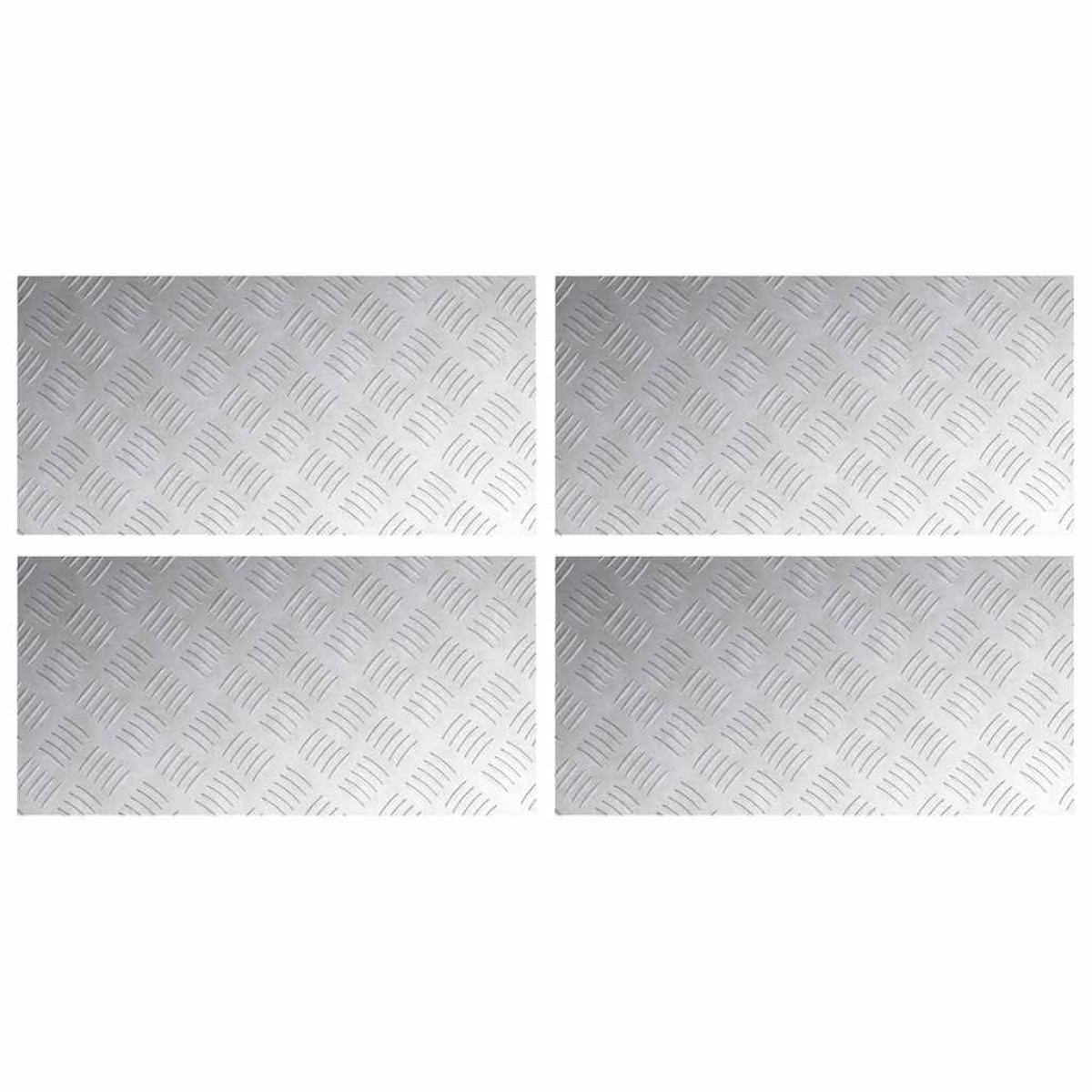 vidaXL Σκαλοπάτι 4 τμχ. 60 x 30 cm Ασημί Αλουμίνιο Ορθογώνιος