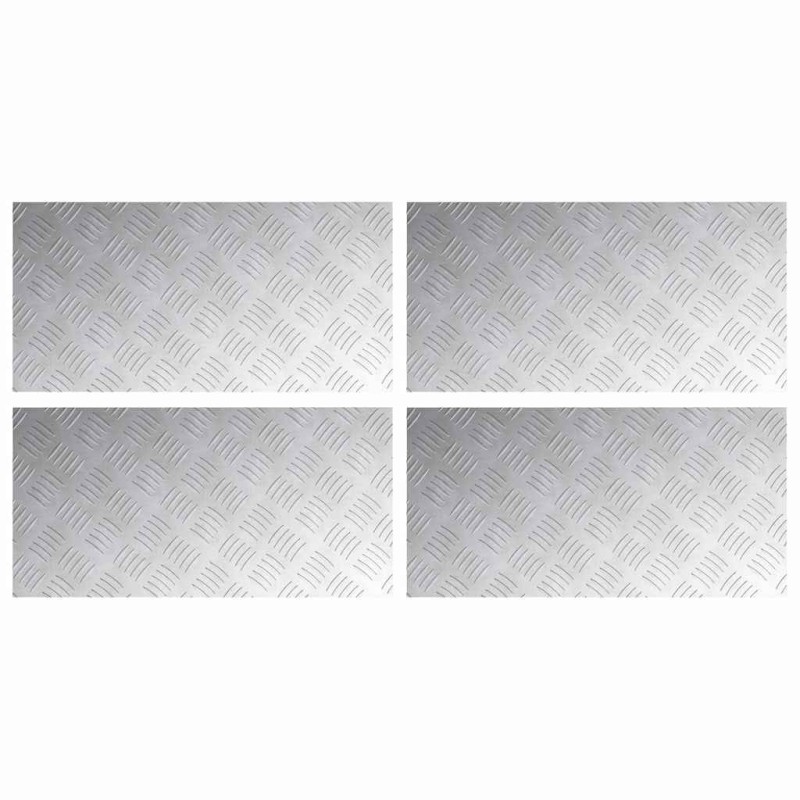 vidaXL Σκαλοπάτι 4 τμχ. 60 x 30 cm Ασημί Αλουμίνιο Ορθογώνιος