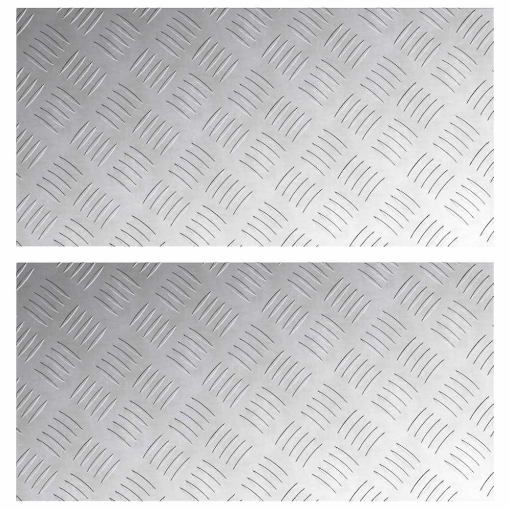 vidaXL Σκαλοπάτι 2 τμχ. 60 x 30 cm Ασημί Αλουμίνιο Ορθογώνιος
