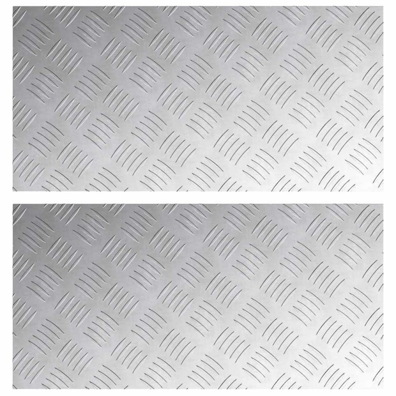 vidaXL Σκαλοπάτι 2 τμχ. 60 x 30 cm Ασημί Αλουμίνιο Ορθογώνιος