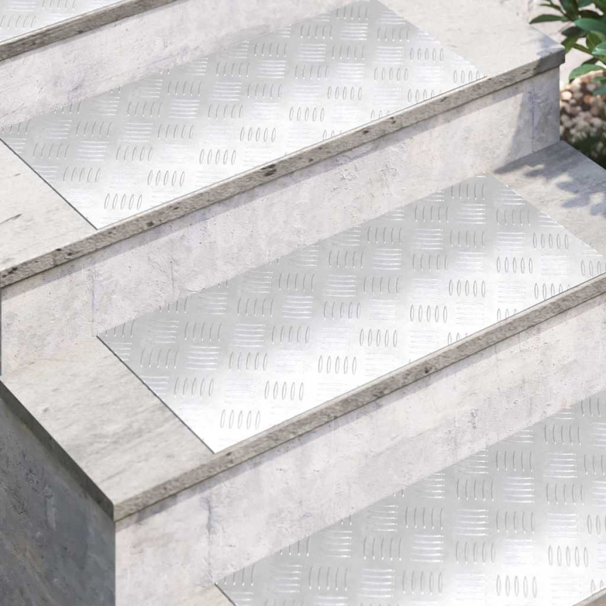vidaXL Σκαλοπάτι 4 τμχ. 70 x 30 cm Ασημί Αλουμίνιο Ορθογώνιος