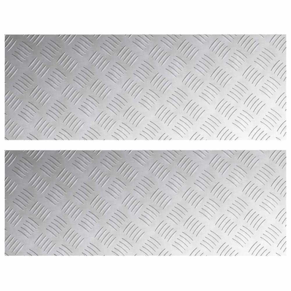 vidaXL Σκαλοπάτι 2 τμχ. 80 x 30 cm Ασημί Αλουμίνιο Ορθογώνιος