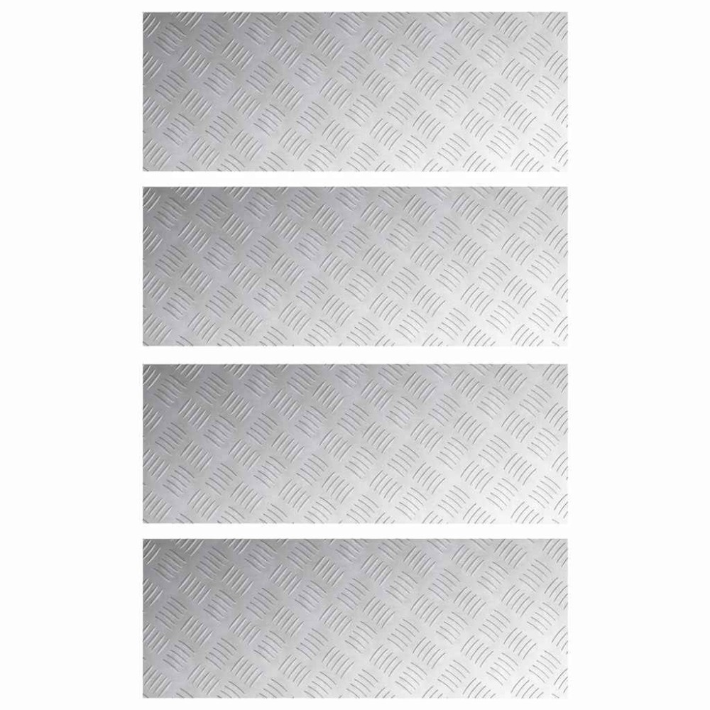 vidaXL Σκαλοπάτι 4 τμχ. 80 x 30 cm Ασημί Αλουμίνιο Ορθογώνιος
