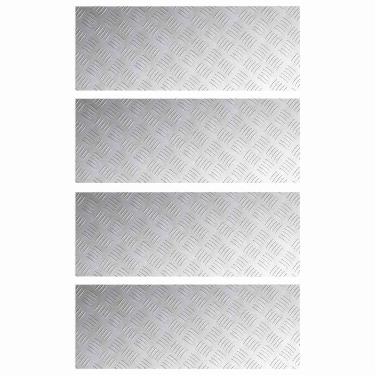 vidaXL Σκαλοπάτι 4 τμχ. 80 x 30 cm Ασημί Αλουμίνιο Ορθογώνιος