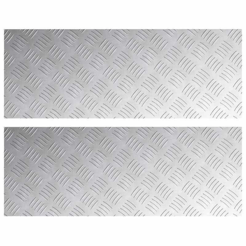 vidaXL Σκαλοπάτι 2 τμχ. 80 x 30 cm Ασημί Αλουμίνιο Ορθογώνιος
