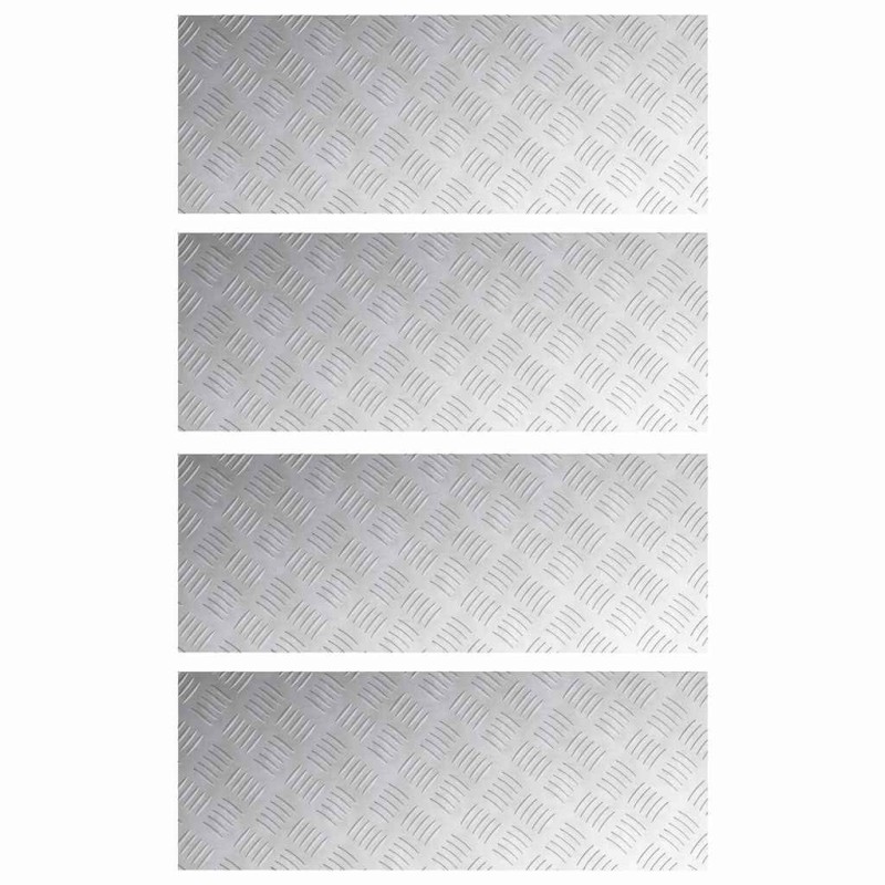 vidaXL Σκαλοπάτι 4 τμχ. 80 x 30 cm Ασημί Αλουμίνιο Ορθογώνιος