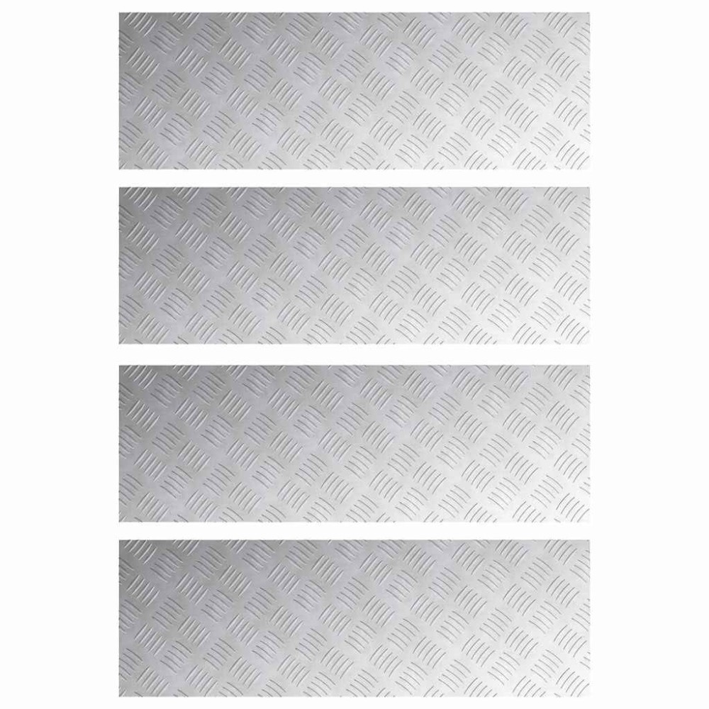 vidaXL Σκαλοπάτι 4 τμχ. 90 x 30 cm Ασημί Αλουμίνιο Ορθογώνιος