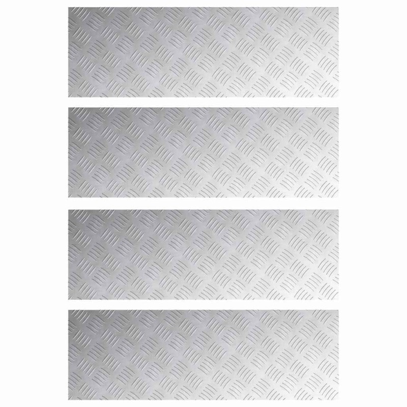 vidaXL Σκαλοπάτι 4 τμχ. 90 x 30 cm Ασημί Αλουμίνιο Ορθογώνιος