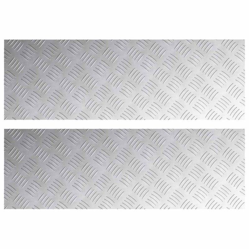 vidaXL Σκαλοπάτι 2 τμχ. 90 x 30 cm Ασημί Αλουμίνιο Ορθογώνιος