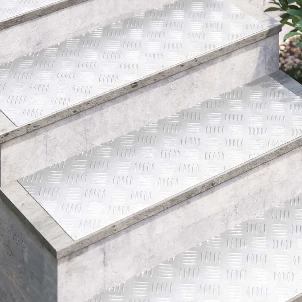 vidaXL Σκαλοπάτι 4 τμχ. 90 x 30 cm Ασημί Αλουμίνιο Ορθογώνιος