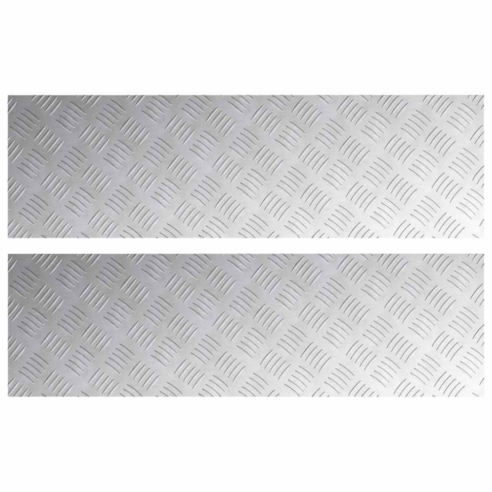 vidaXL Σκαλοπάτι 2 τμχ. 100 x 30 cm Ασημί Αλουμίνιο Ορθογώνιος