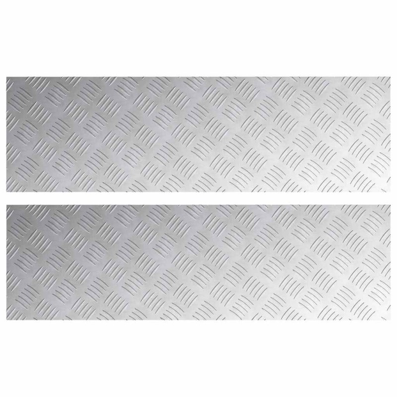 vidaXL Σκαλοπάτι 2 τμχ. 100 x 30 cm Ασημί Αλουμίνιο Ορθογώνιος