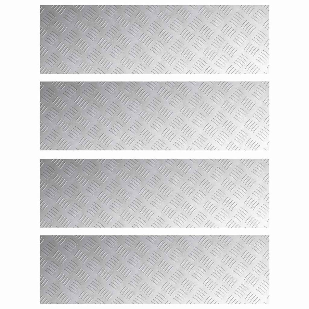 vidaXL Σκαλοπάτι 4 τμχ. 100 x 30 cm Ασημί Αλουμίνιο Ορθογώνιος