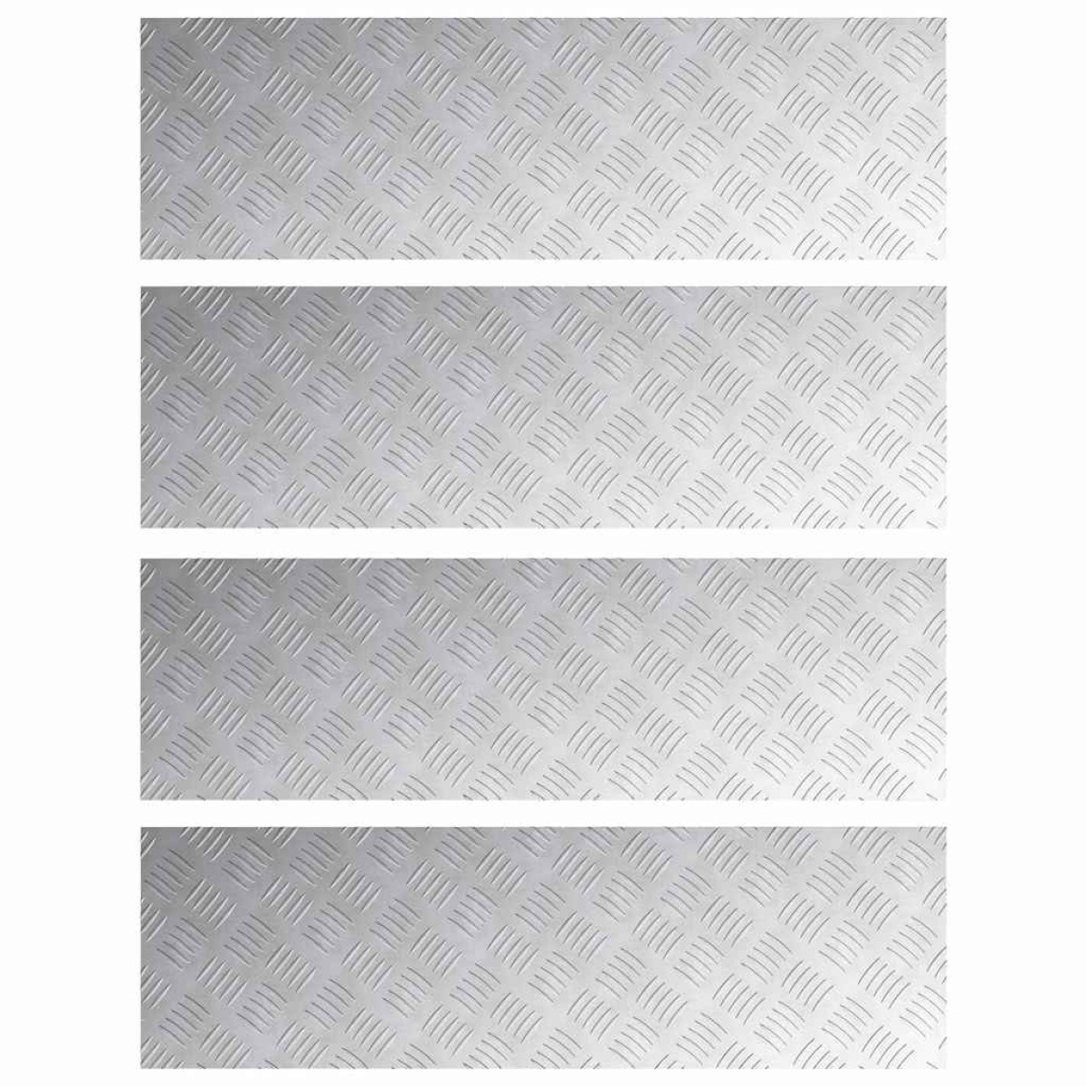 vidaXL Σκαλοπάτι 4 τμχ. 100 x 30 cm Ασημί Αλουμίνιο Ορθογώνιος