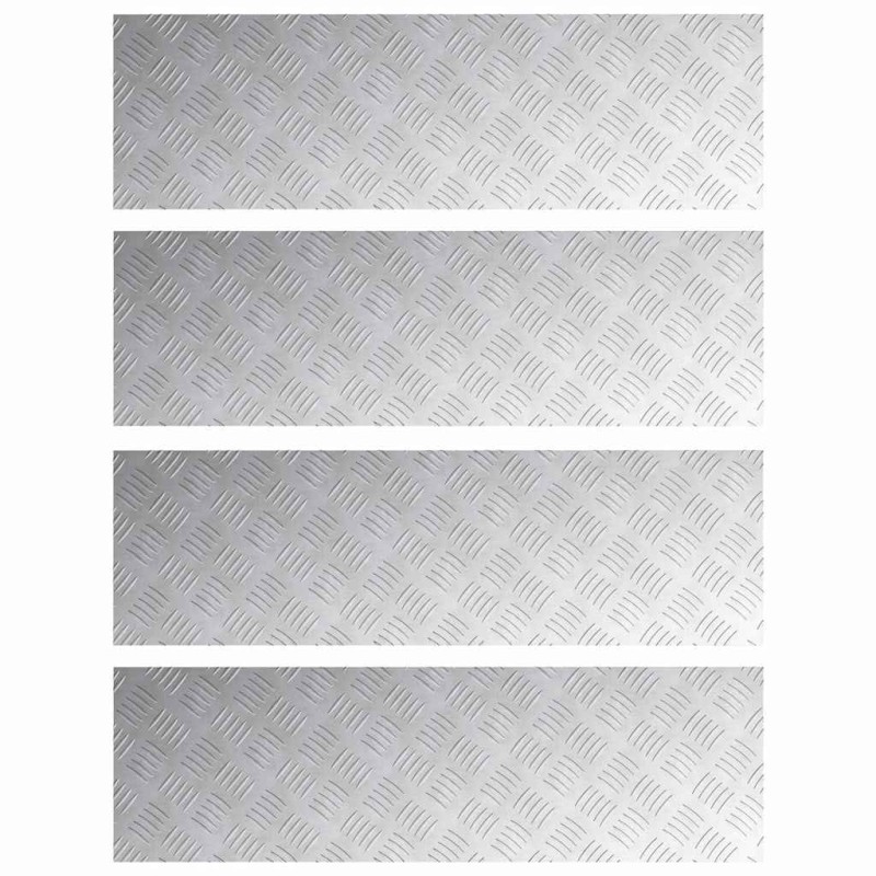 vidaXL Σκαλοπάτι 4 τμχ. 100 x 30 cm Ασημί Αλουμίνιο Ορθογώνιος