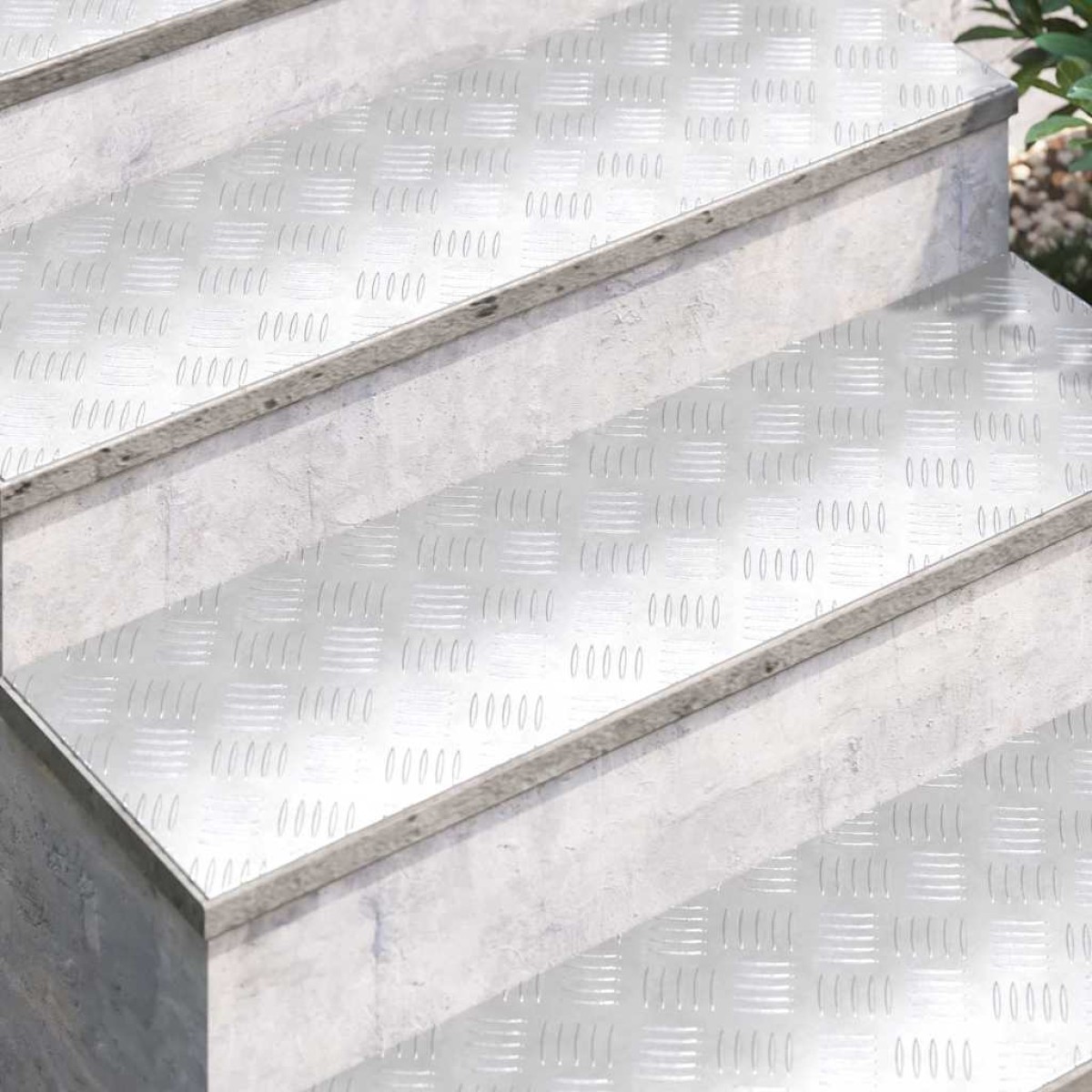 vidaXL Σκαλοπάτι 4 τμχ. 100 x 30 cm Ασημί Αλουμίνιο Ορθογώνιος