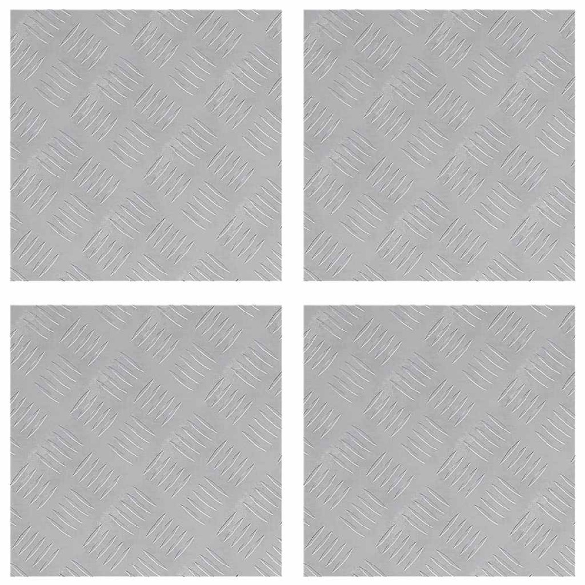 vidaXL Σκαλοπάτι 4 τμχ. 40 x 40 cm Ασημί Αλουμίνιο τετράγωνο
