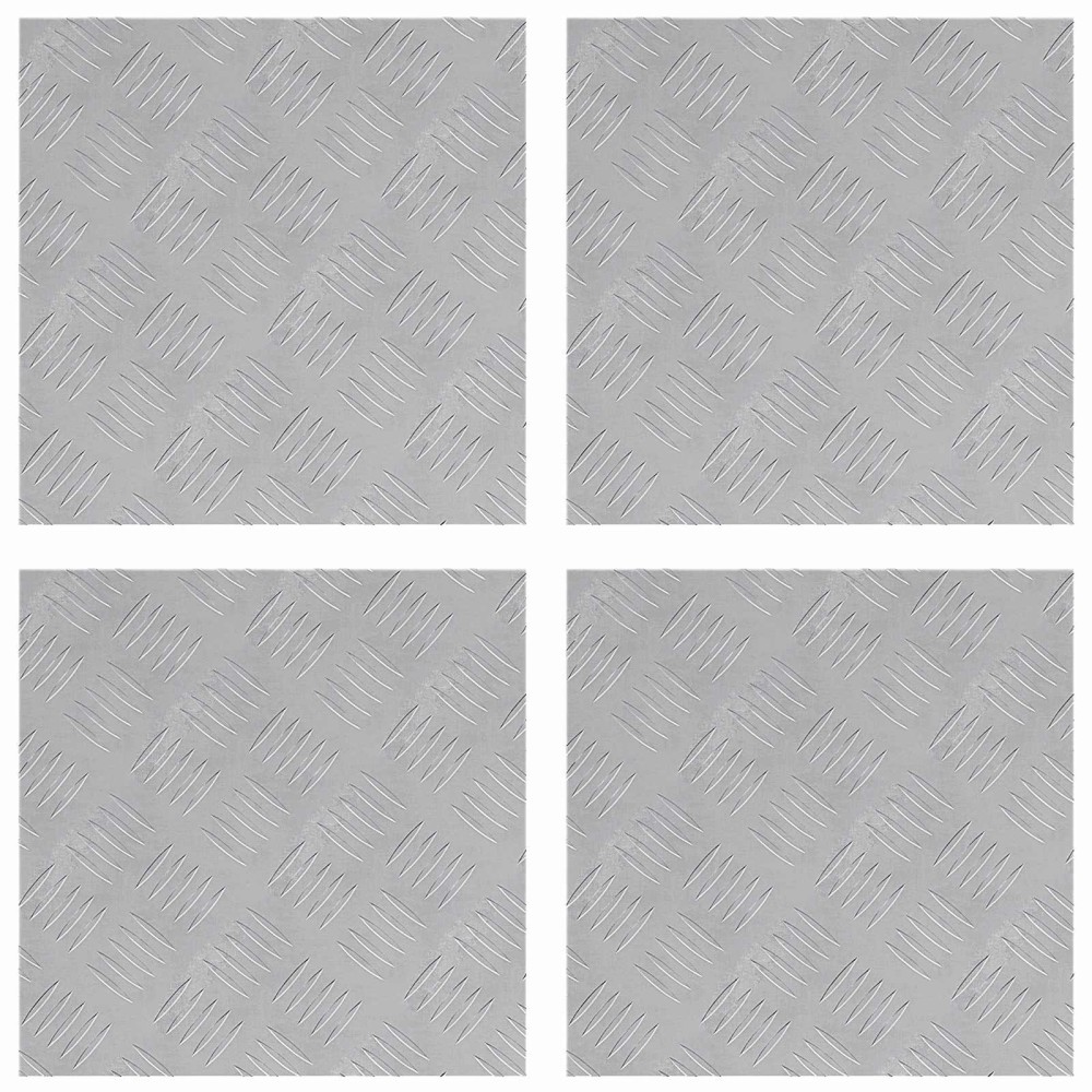 vidaXL Σκαλοπάτι 4 τμχ. 40 x 40 cm Ασημί Αλουμίνιο τετράγωνο