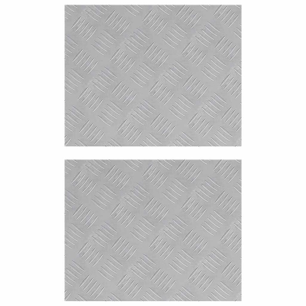 vidaXL Σκαλοπάτι 2 τμχ. 50 x 40 cm Ασημί Αλουμίνιο Ορθογώνιος