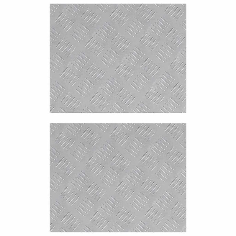vidaXL Σκαλοπάτι 2 τμχ. 50 x 40 cm Ασημί Αλουμίνιο Ορθογώνιος