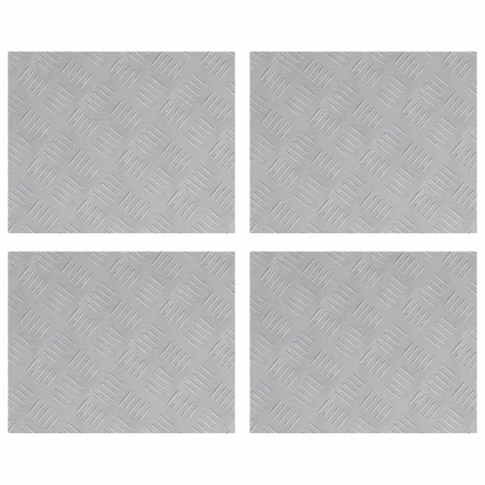 vidaXL Σκαλοπάτι 4 τμχ. 50 x 40 cm Ασημί Αλουμίνιο Ορθογώνιος