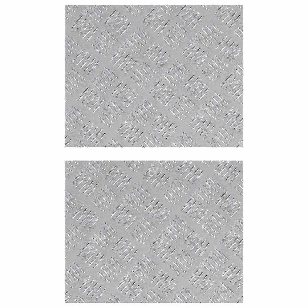 vidaXL Σκαλοπάτι 2 τμχ. 50 x 40 cm Ασημί Αλουμίνιο Ορθογώνιος