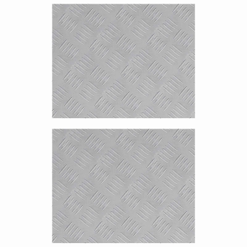 vidaXL Σκαλοπάτι 2 τμχ. 50 x 40 cm Ασημί Αλουμίνιο Ορθογώνιος