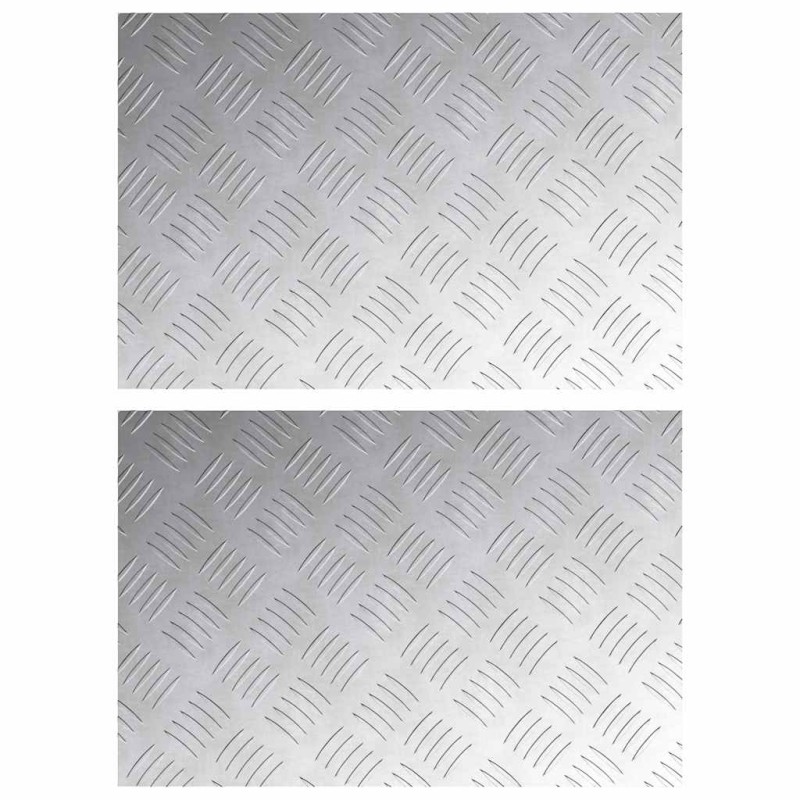 vidaXL Σκαλοπάτι 2 τμχ. 60 x 40 cm Ασημί Αλουμίνιο Ορθογώνιος