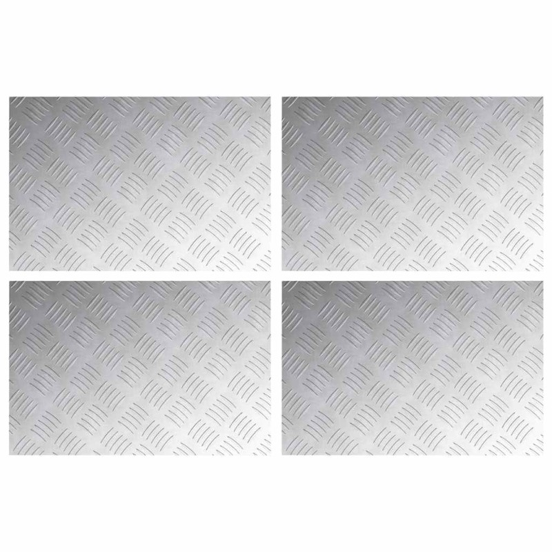 vidaXL Σκαλοπάτι 4 τμχ. 60 x 40 cm Ασημί Αλουμίνιο Ορθογώνιος