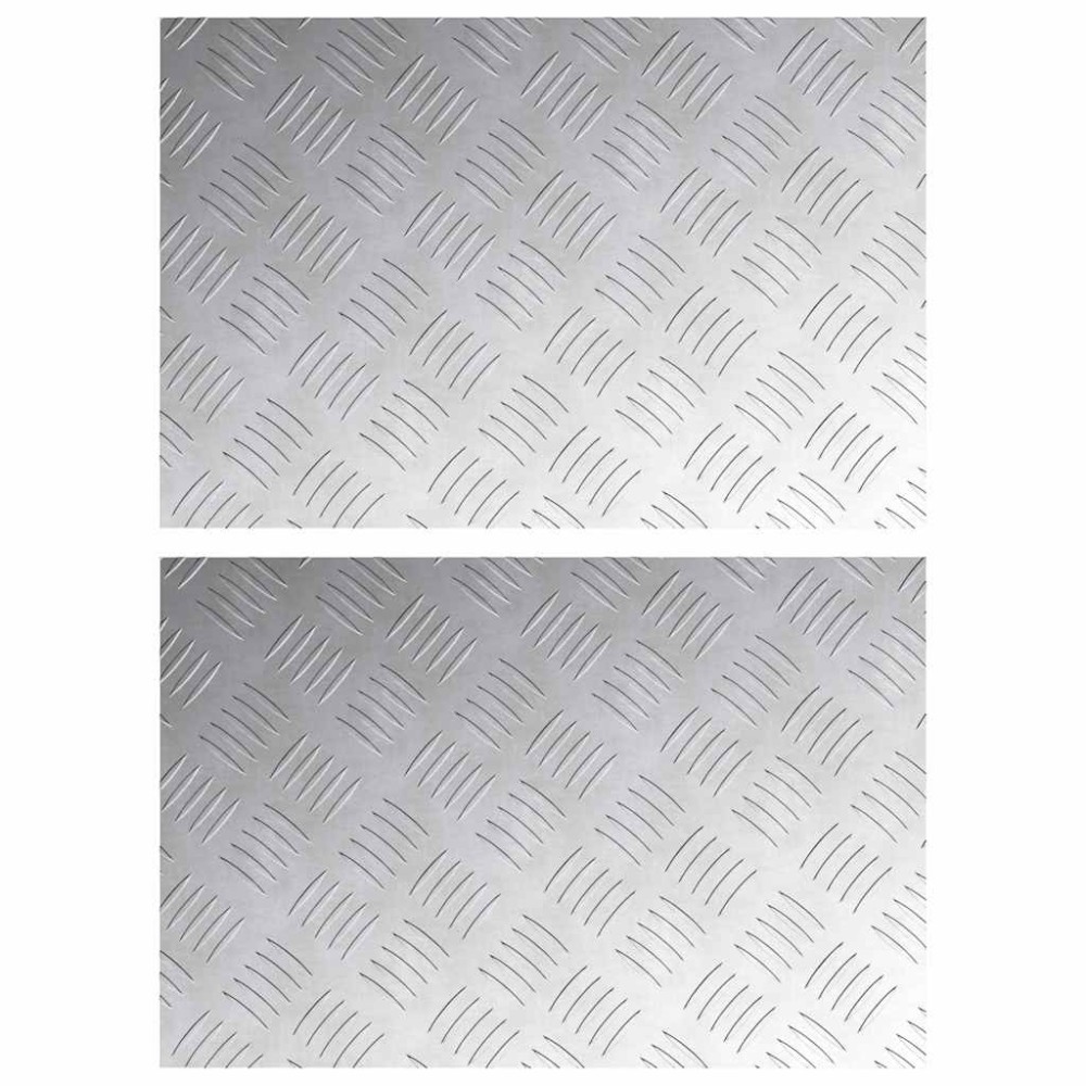 vidaXL Σκαλοπάτι 2 τμχ. 60 x 40 cm Ασημί Αλουμίνιο Ορθογώνιος