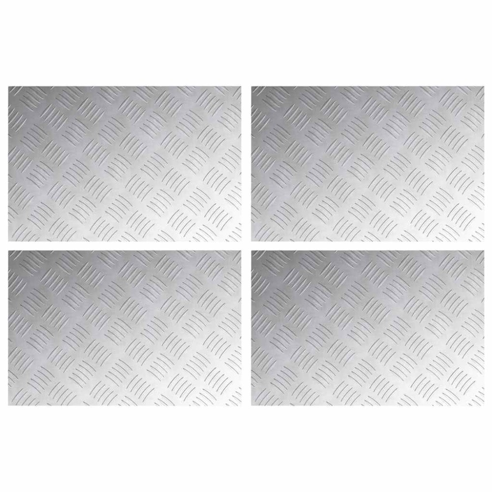 vidaXL Σκαλοπάτι 4 τμχ. 60 x 40 cm Ασημί Αλουμίνιο Ορθογώνιος