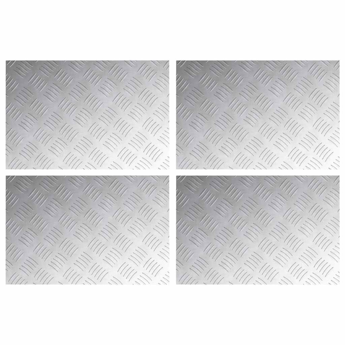 vidaXL Σκαλοπάτι 4 τμχ. 60 x 40 cm Ασημί Αλουμίνιο Ορθογώνιος