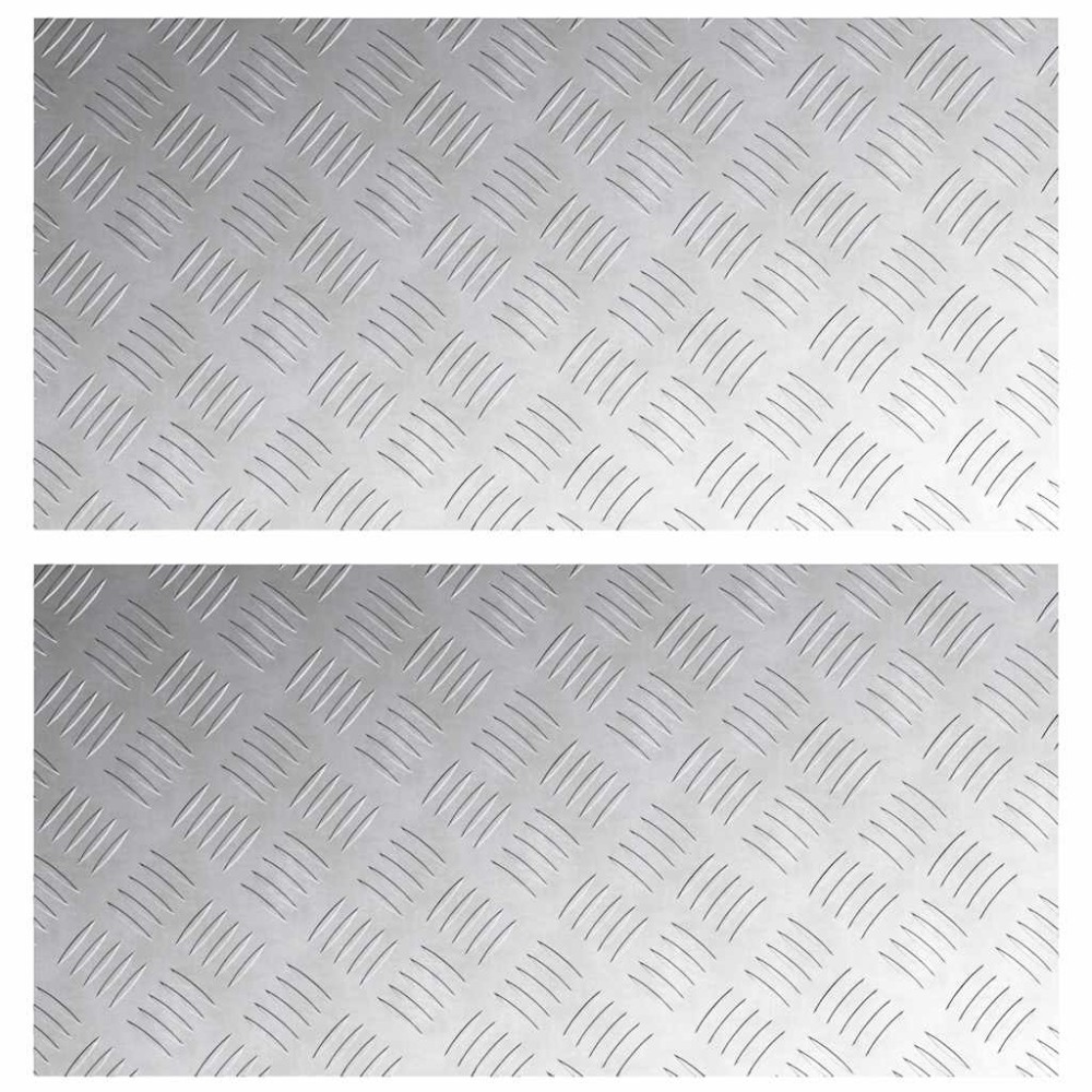 vidaXL Σκαλοπάτι 2 τμχ. 80 x 40 cm Ασημί Αλουμίνιο Ορθογώνιος