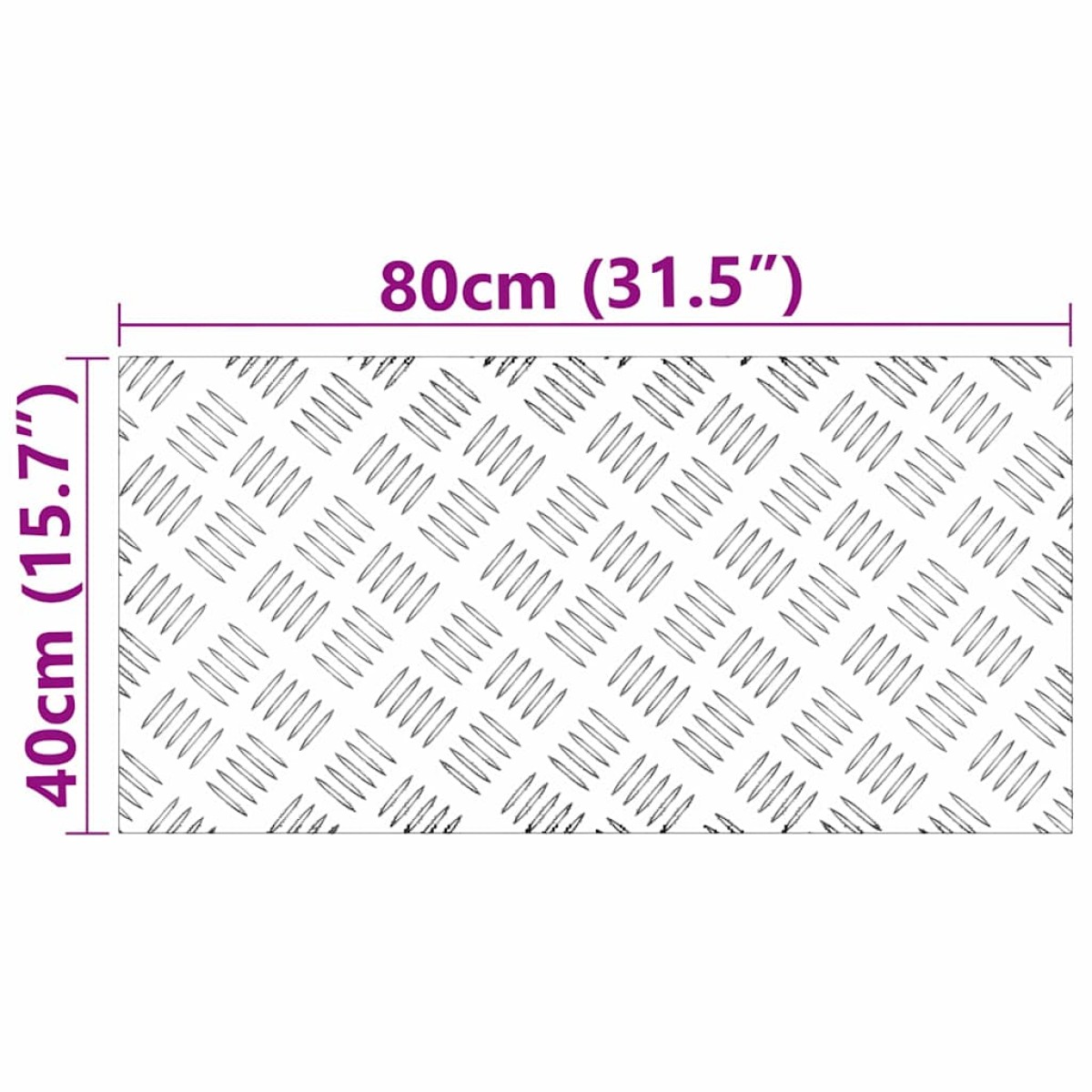 vidaXL Σκαλοπάτι 2 τμχ. 80 x 40 cm Ασημί Αλουμίνιο Ορθογώνιος