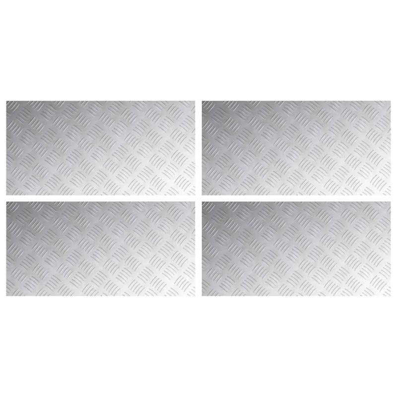 vidaXL Σκαλοπάτι 4 τμχ. 80 x 40 cm Ασημί Αλουμίνιο Ορθογώνιος