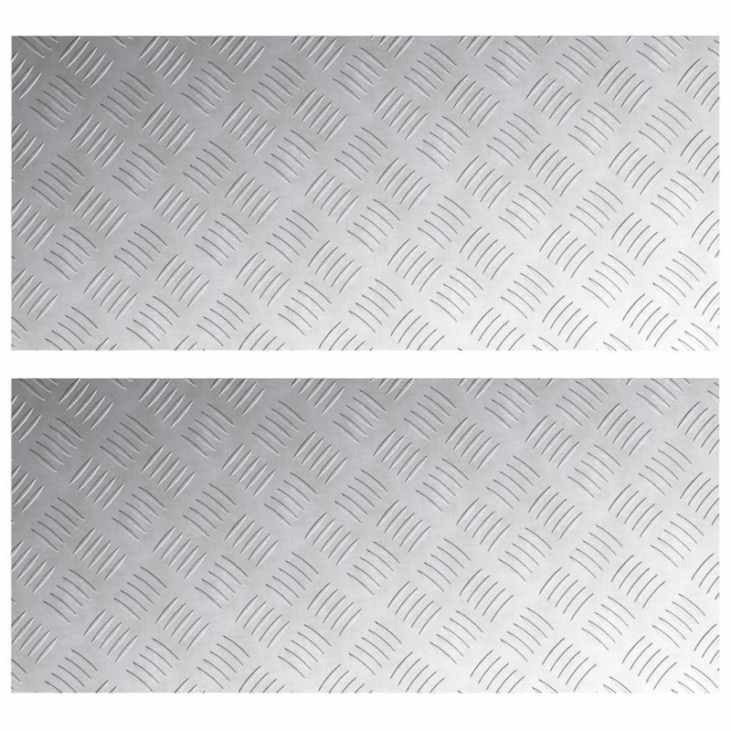 vidaXL Σκαλοπάτι 2 τμχ. 90 x 40 cm Ασημί Αλουμίνιο Ορθογώνιος