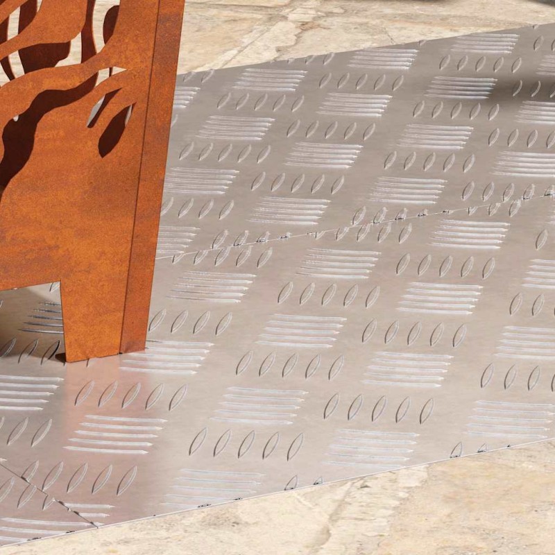 vidaXL Σκαλοπάτι 4 τμχ. 90 x 40 cm Ασημί Αλουμίνιο Ορθογώνιος