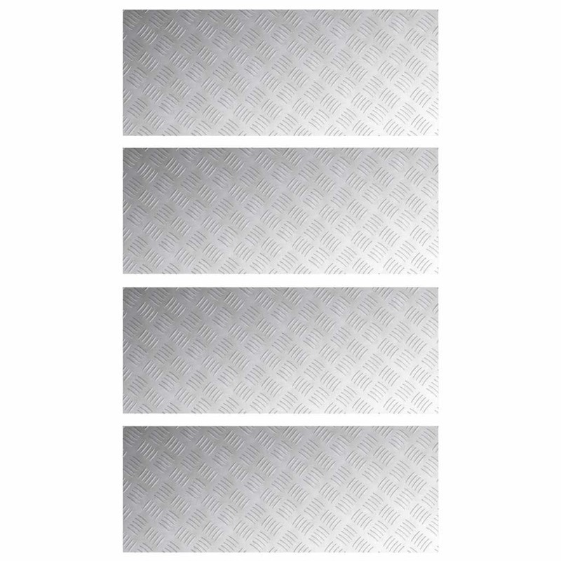 vidaXL Σκαλοπάτι 4 τμχ. 100 x 40 cm Ασημί Αλουμίνιο Ορθογώνιος