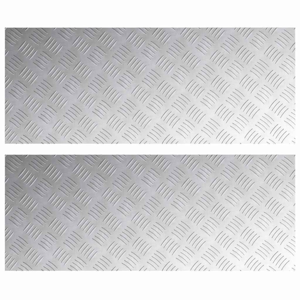 vidaXL Σκαλοπάτι 2 τμχ. 100 x 40 cm Ασημί Αλουμίνιο Ορθογώνιος