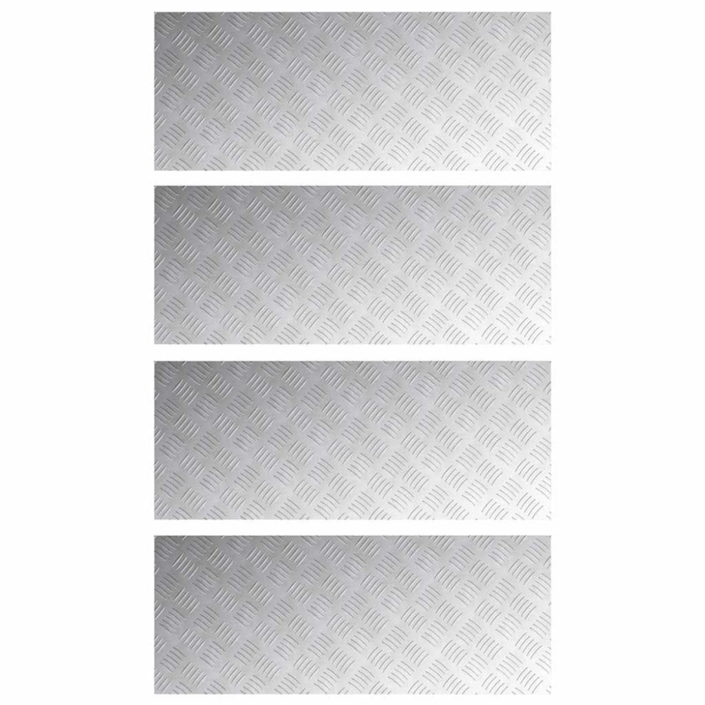 vidaXL Σκαλοπάτι 4 τμχ. 100 x 40 cm Ασημί Αλουμίνιο Ορθογώνιος