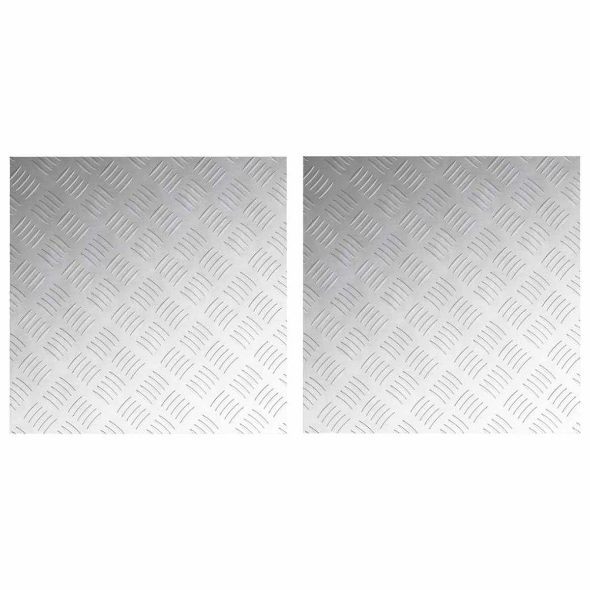 vidaXL Σκαλοπάτι 2 τμχ. 50 x 50 cm Ασημί Αλουμίνιο τετράγωνο