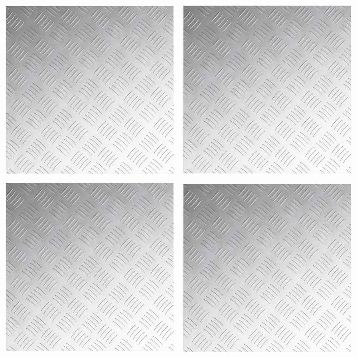 vidaXL Σκαλοπάτι 4 τμχ. 50 x 50 cm Ασημί Αλουμίνιο τετράγωνο
