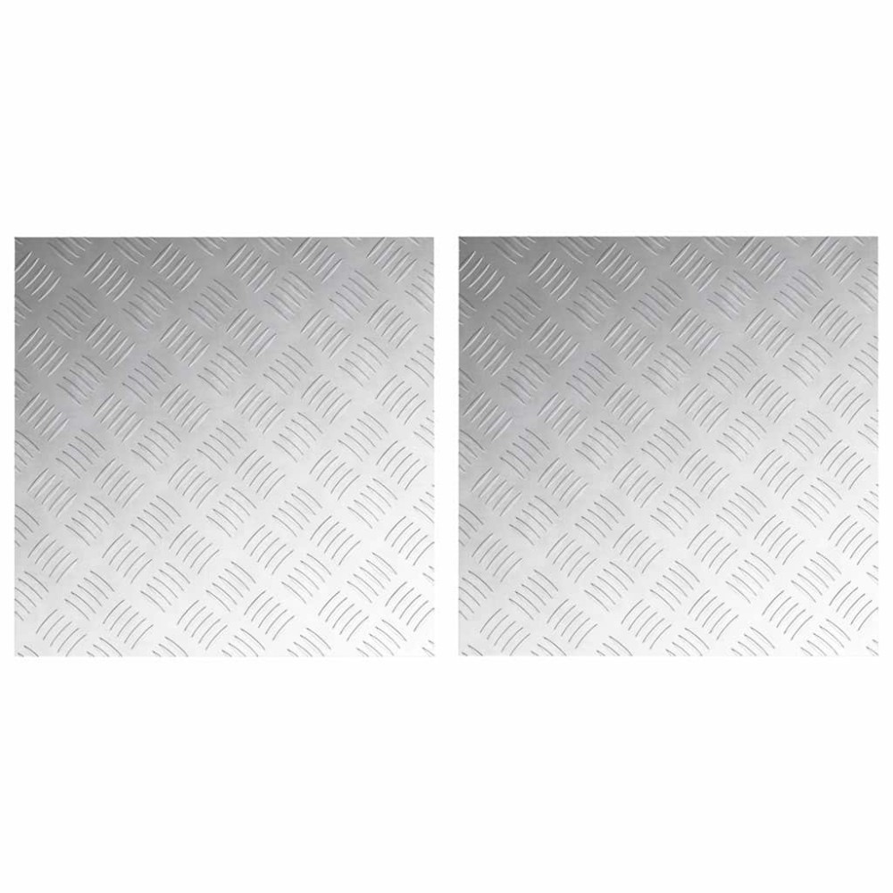 vidaXL Σκαλοπάτι 2 τμχ. 50 x 50 cm Ασημί Αλουμίνιο τετράγωνο