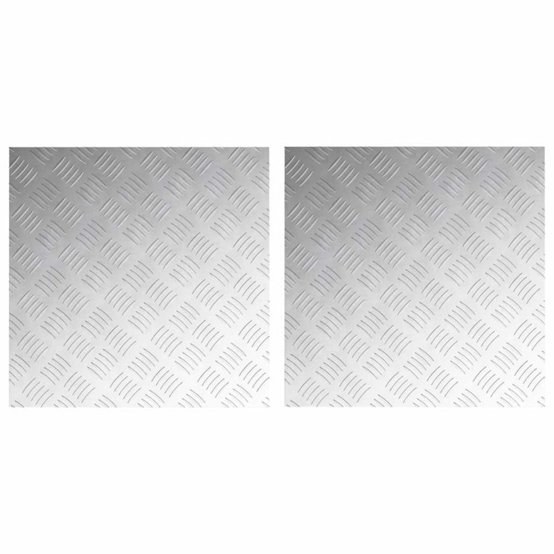 vidaXL Σκαλοπάτι 2 τμχ. 50 x 50 cm Ασημί Αλουμίνιο τετράγωνο
