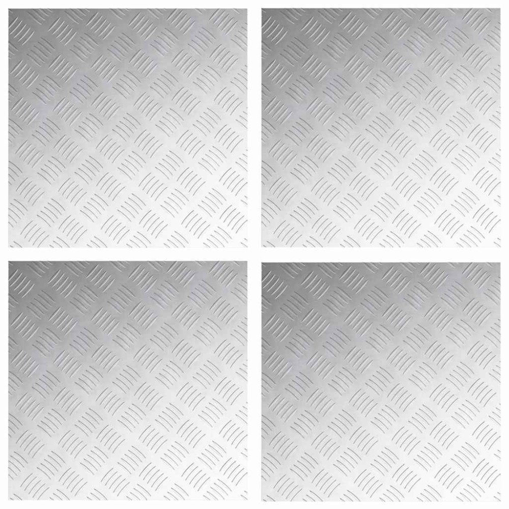 vidaXL Σκαλοπάτι 4 τμχ. 50 x 50 cm Ασημί Αλουμίνιο τετράγωνο