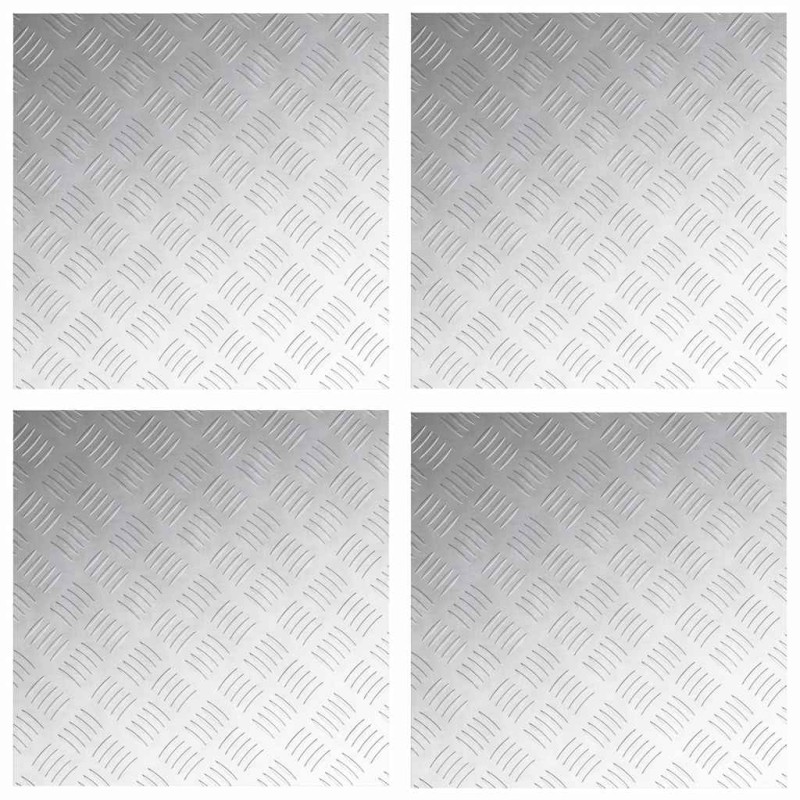 vidaXL Σκαλοπάτι 4 τμχ. 50 x 50 cm Ασημί Αλουμίνιο τετράγωνο