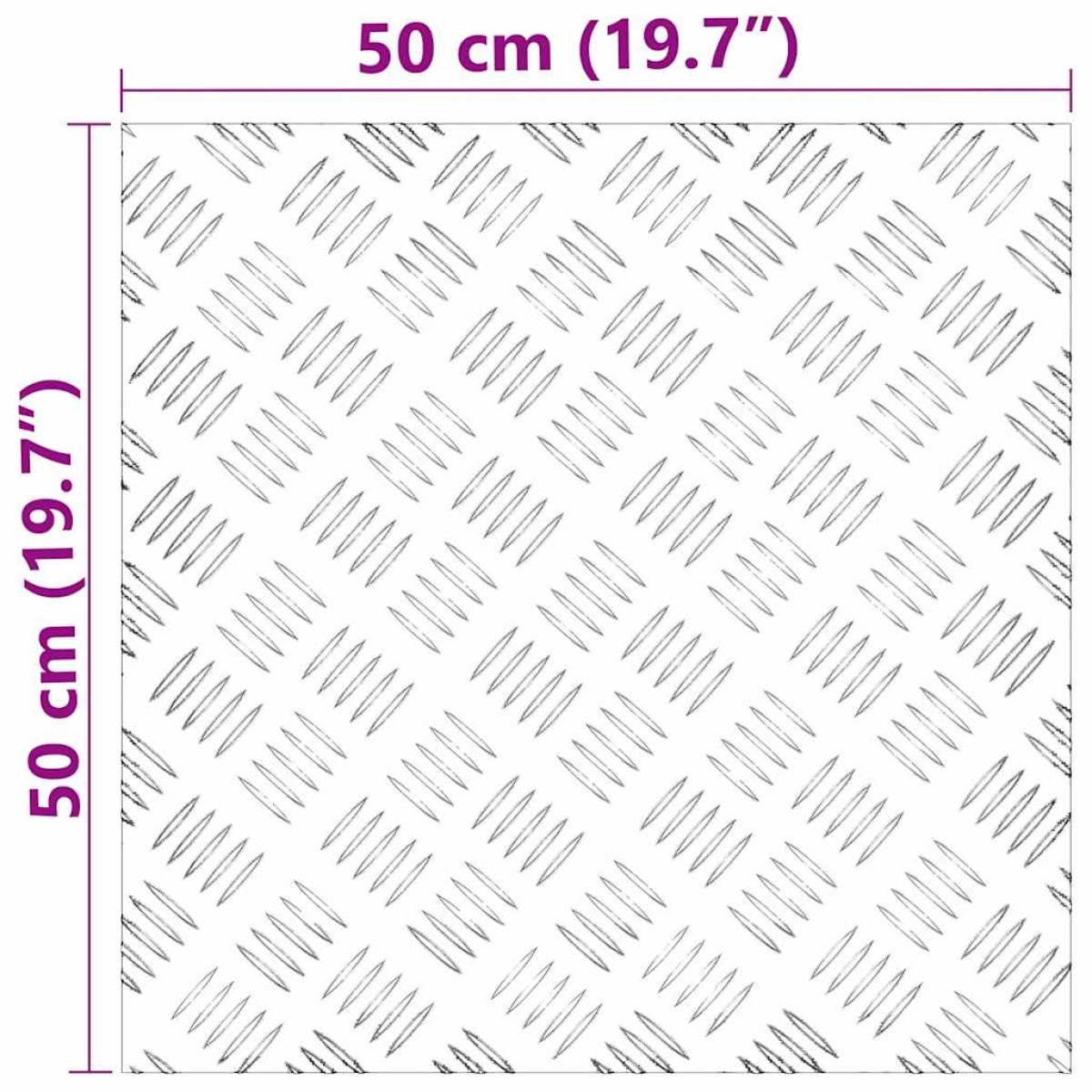 vidaXL Σκαλοπάτι 4 τμχ. 50 x 50 cm Ασημί Αλουμίνιο τετράγωνο