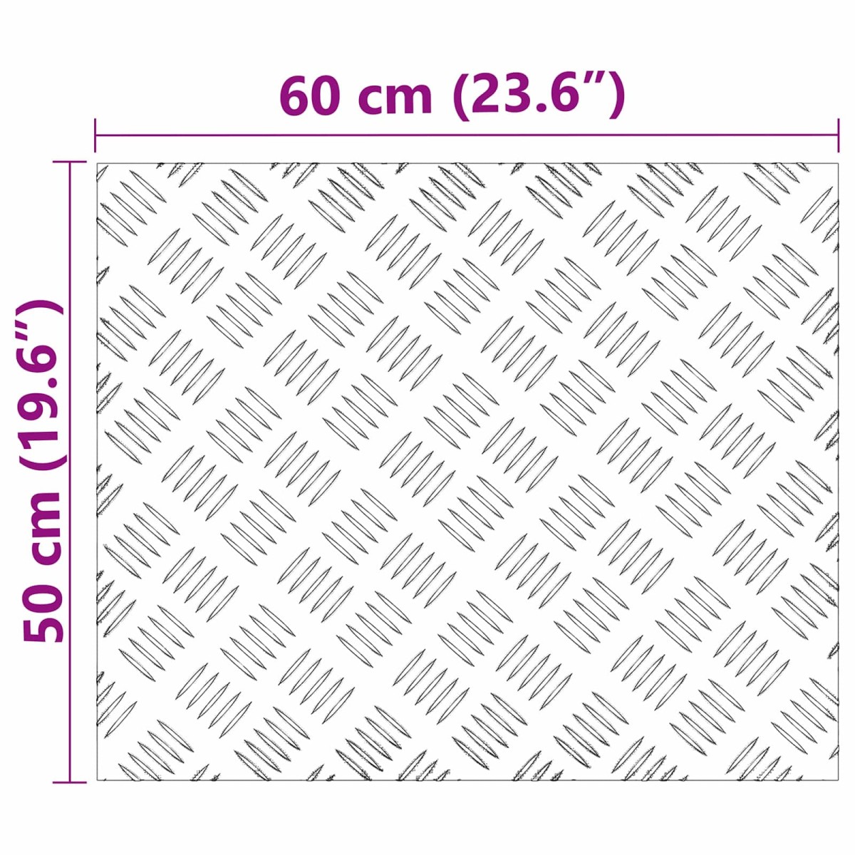 vidaXL Σκαλοπάτι 2 τμχ. 60 x 50 cm Ασημί Αλουμίνιο Ορθογώνιος